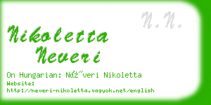 nikoletta neveri business card
